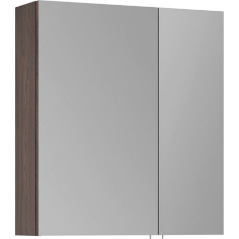 Mobile da bagno con specchio "Side 60" - 60 x 16 x 66 cm - Noce scuro (1/3)