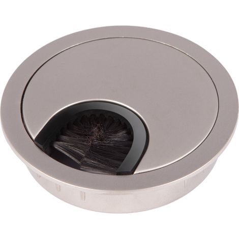 Kabeldurchlass Metall Ø 80 mm Edelstahloptik matt mit Bürstendichtung