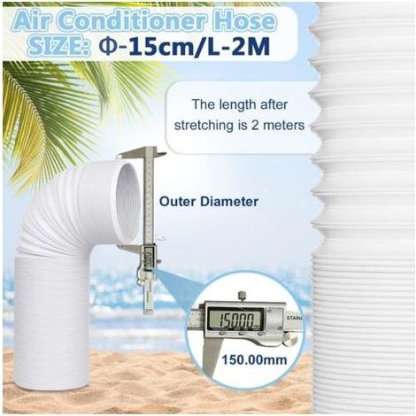 Tragbarer Klimaanlagenschlauch, flexibler PVC-Abluftschlauch, universeller Lüftungsschlauch, Schlauchset für tragbare Klimaanlagen, Durchmesser (15 cm Durchmesser, 200 cm Länge) (1/5)