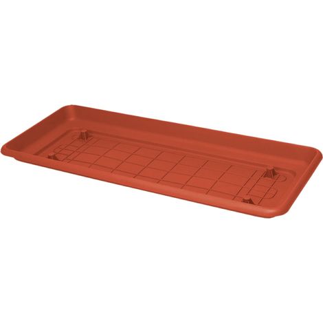 Sottovaso per Fioriera Rettangolare con Incavi 60 X 30 cm