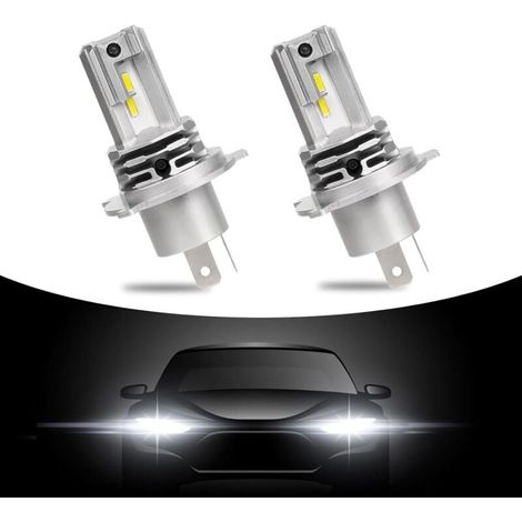 2 Pièces Ampoule H4 LED 6500K Blanche,60W Extrêmement Lumineuses,Plug and Play 12V Phares Pour Voiture et Moto (1/4)