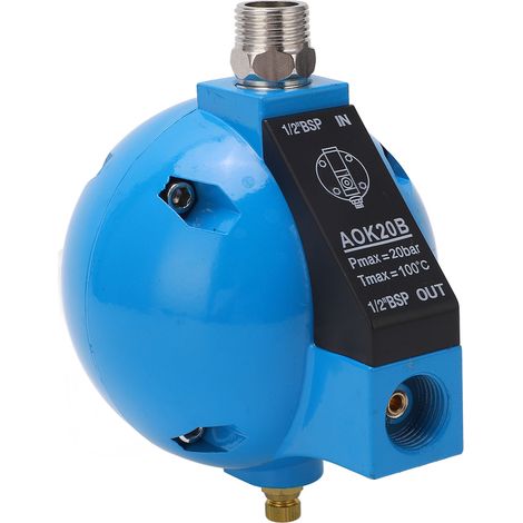 Robinet à boisseau sphérique AOK20B pour compresseurs d'air et filtres, évacuation d'humidité, purge rapide, raccord fileté, robuste et étanche. (1/5)
