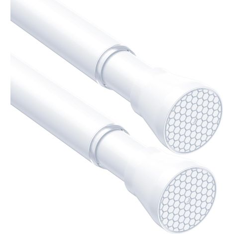 Tringle rideau sans percage 70-126cm (diam.22mm, 2P Blanc) (1/5)
