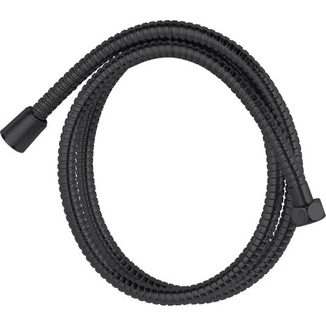 Flessibile doccia da 150 cm in acciaio nero opaco con doppia aggraffatura (1/3)