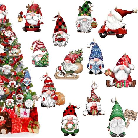 Décoration de Noël, ornement de sapin de Noël, pendentif en acrylique, charmant ornement de Noël de Grinch dessin animé, ornements de poupée pour décorations de sapin de Noël (Rouge-2) (1/5)