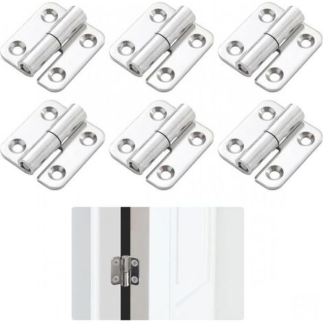 (2 pouces) 3 pièces chacune pour gauche + droite, chaque charnière est amovible Charnières de porte amovibles en acier inoxydable 304 (1/4)