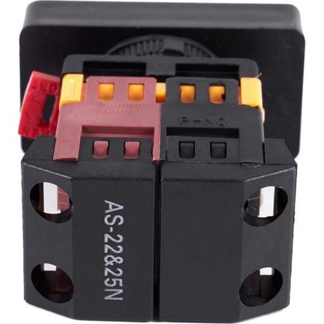 Interrupteur À Bouton-Poussoir - Momentané - 1 NO 1 NC - AC 220V - Lumière Jaune - Diamètre 22 mm - 5 Pièces (1/5)