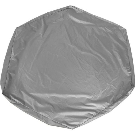 Bâche de protection hexagonale étanche pour bac à sable, piscine enfants, ombrage jardin, 140x110x20cm, gris (1/5)