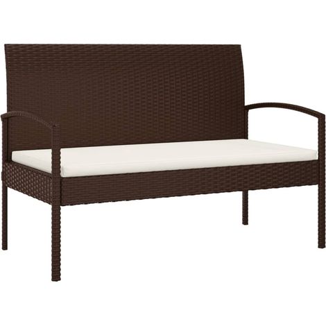 Maison Exclusive - Panca da Giardino con Cuscino Marrone 105 cm in Polyrattan