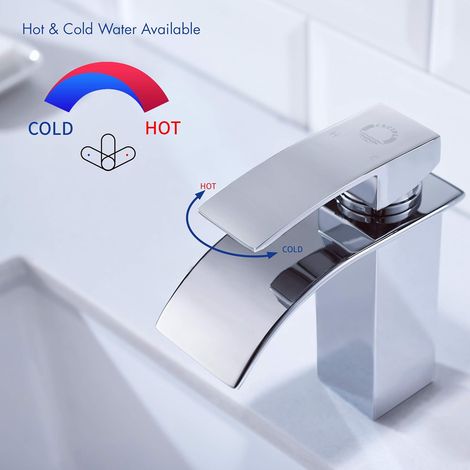Version argentée basse cascade – Monotrou, débit maîtrisé – Design chromé pour salle de bain (1/5)