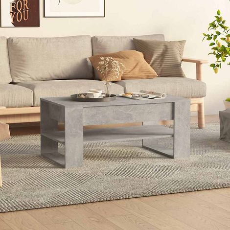 810903 vidaXL Coffee Table Concrete Grey 102x55x45 cm Engineered Wood (1/5)