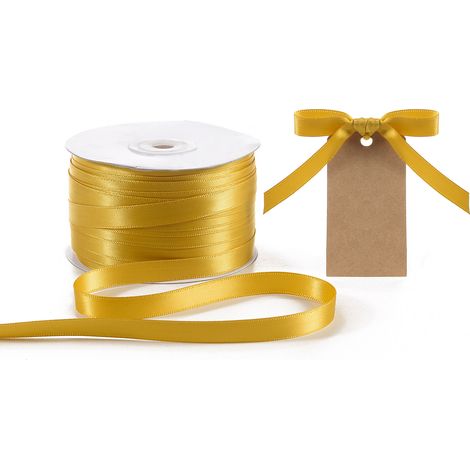 Nastro doppio raso color oro, mm 10 x 100 m