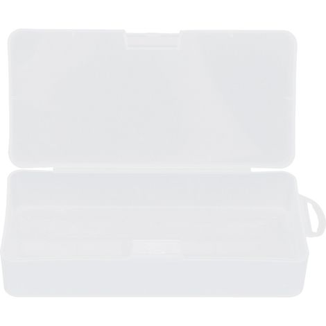 Boîte de rangement transparente pour composants électroniques avec couvercle rabattable (1/5)