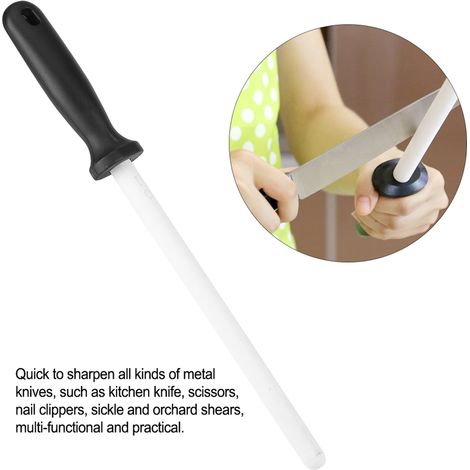 Keramik-Schärfstab zum Schärfen von Küchenmessern und Scheren, 20 cm lang, manueller Schleifstein, langlebiges Wetzwerkzeug, 1 Stück (1/5)