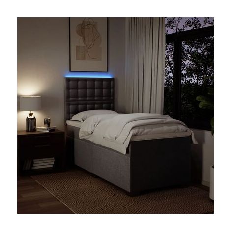 Sommier Snowco, matelas taupe, 80 × 200 cm, tissu, tissu doux et respirant, idéal chambre à coucher, style moderne, montage simple (1/5)