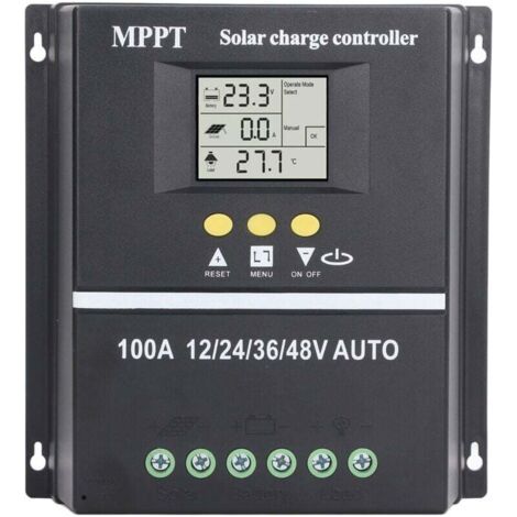 Régulateur de Charge Solaire MPPT 100A, double Port USB, écran LCD rétroéclairé, régulateur de panneau solaire 12V 24V 36V 48V,Entrée max 100V DC Pour Plomb/acide/Lithium batterie (1/4)