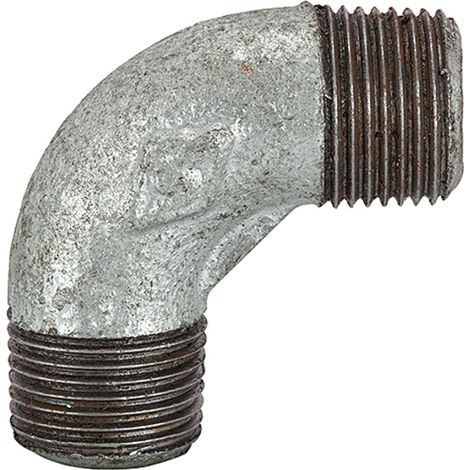 Riegler Winkel 94, 90°, AG/AG, R 2, schwarzer Temperguss feuerverz. (1/2)