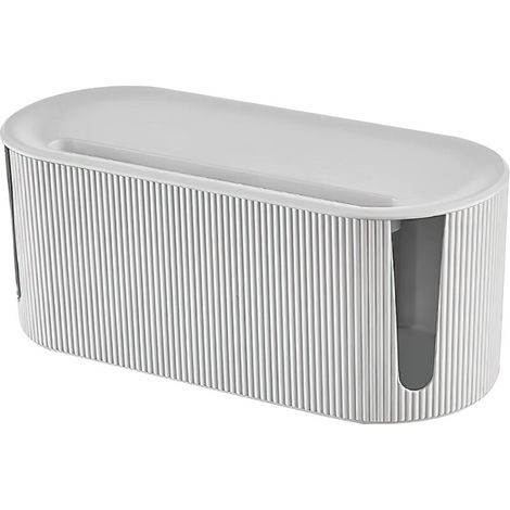 Lntyq Boîte de rangement de câbles avec couvercle - Gestion des câbles en plastique ABS - Protecteur de surtension multifonctionnel - pour câbles de multiprise (blanc)