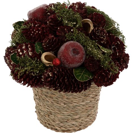 Compo de Noël Rouge grenat et Vert pailleté D 19 cm - Feeric Christmas (1/3)