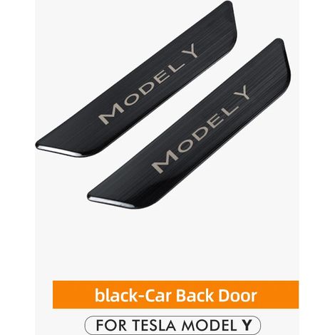 (noir 1) Heenvn Revêtement décoratif de seuil de porte pour Tesla Model Y 2023,accessoires,bande de protection de pédale en fibre de carbone (1/3)