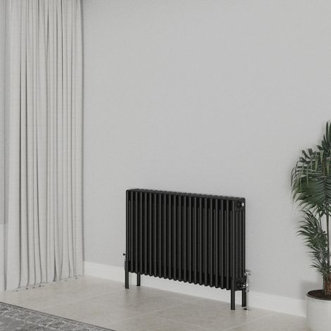 WarmeHaus Traditional Radiator 600x1010mm Black 4 Column Heater (1/5)