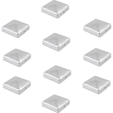 10x Pfostenkappe verzinkt 71 mm Pyramide Abdeckkappe für Pfosten 7 x 7 cm (1/4)