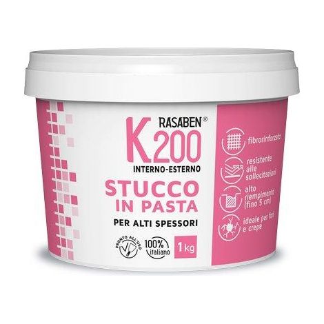 STUCCO PASTA INTERNO ESTERNO K200 K2 RASABEN - KG 1 ALTI SPESSORI- 12 pezzi