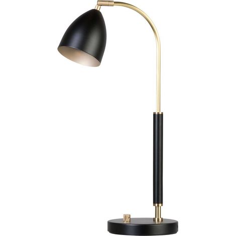 Belid Deluxe - Lampe de table à 1 lumière noire, laiton
