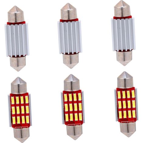 Set de 6 plafonniers et plaques d'immatriculation lampes de plaque d'immatriculation lampes à chaîne LED de voiture Éclairage d'ampoule LED au xénon [Classe d'efficacité énergétique a +]