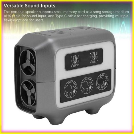 keenso haut-parleur portable Haut-parleur 5.0 avec chargeur sans fil, 15W, HiFi, Portable, réveil informatique haut-parleur Gris (1/5)