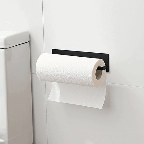 Porte-rouleau essuie-tout – Autocollant – Suspendu – Noir – Gain de place – Cuisine (1/4)