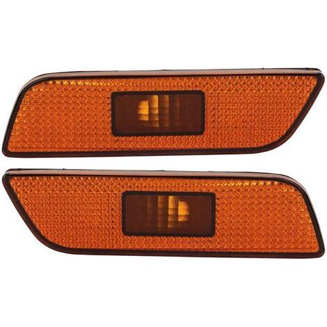 Coppia di luci di posizione anteriori 30744360, luci di ingombro laterali sinistra e destra senza lampadine per S80 dal 2002 al 2006, colore giallo. (1/5)
