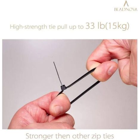 Colliers de serrage nylon autobloquants 15 cm, lot de 100 noir et blanc, pour câbles, jardin et bureau (1/5)