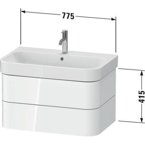 Duravit Happy D.2 Plus Waschtischunterbau wandhängend, 775x490mm, (1/4)