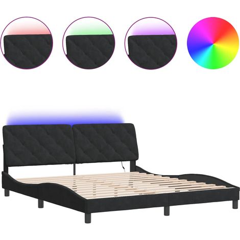 Maison Exclusive - Giroletto con LED senza Materasso Nero 180x200 cm in Velluto