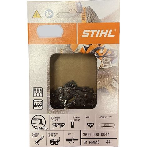 Pico Micro cadena 3/8 paso 1,1 mm ORIGINAL STIHL motosierra 36100000044 (1/2)