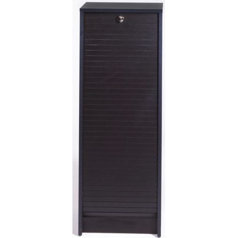 Les Tendances – Classeur à rideau noir 38x104x38.5 cm – 4 étagères réglables – Structure en panneaux de particules mélaminés – Fabriqué en France (1/2)