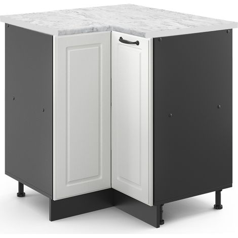 Meuble d'angle R-Line, Blanc campagne, 75.6 cm , PT Marbre, Vicco