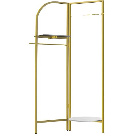 Perchero, diseño moderno, uso multifuncional, color dorado. (1/2)
