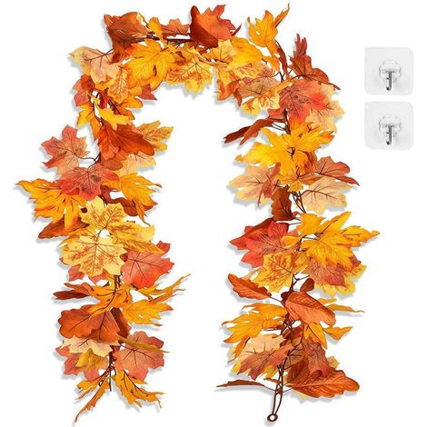 Guirlande d'automne avec feuilles d'érable, 175cm, incl. 2 crochets (1/5)