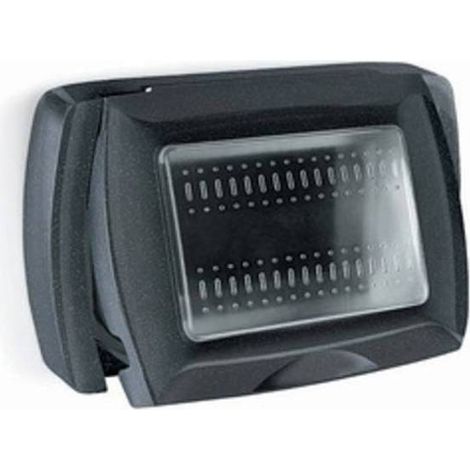 PLACCA LIFE BOX SYSTEM P/ESTERNO IP55 NERO 3P