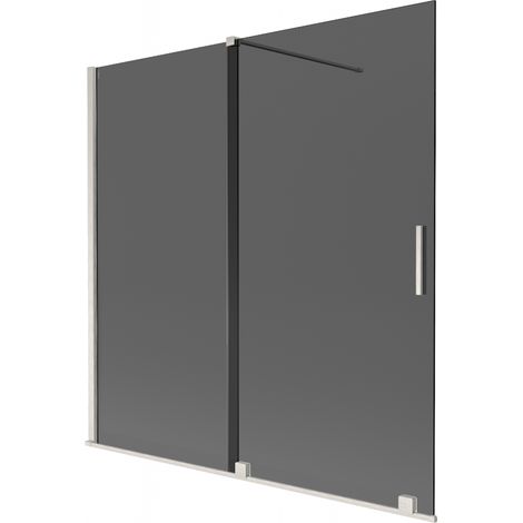 Mexen Velar paratia per doccia scorrevole a 2 ante 160 x 150 cm, grafite, nichel spazzolato - 896-160-000-41-97 (1/2)