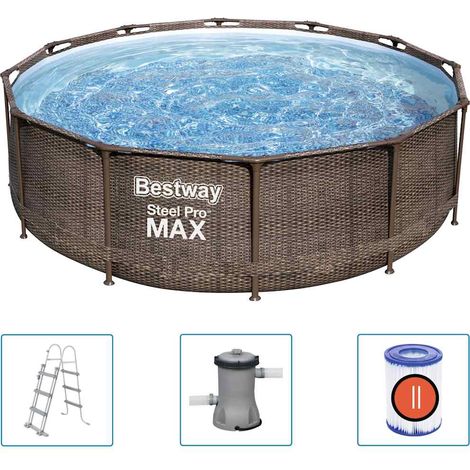 Set Piscina Rotonda Steel Pro MAX Deluxe Series 366x100 cm Bestway