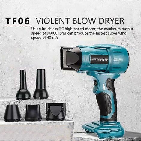 Ventilateur turbo pour sèche-cheveux haute puissance, vitesse de 320 km/h, pour batterie Makita 18 V (1/5)