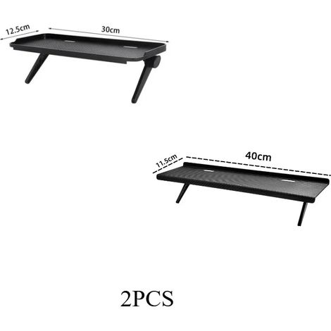 (Lot de 2 supports de 30 cm et 40 cm) Organisateur réglable pour étagère supérieure de téléviseur/moniteur - Support universel gain de place pour routeur, boîtier multimédia, accessoires et gestion de (1/5)
