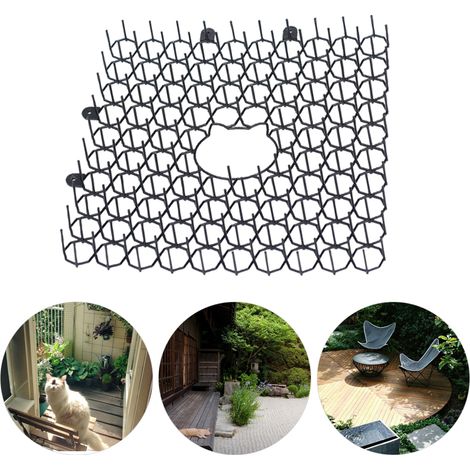Tapis anti-chat épineux plastique repousse-chien chat jardin 22x22 cm