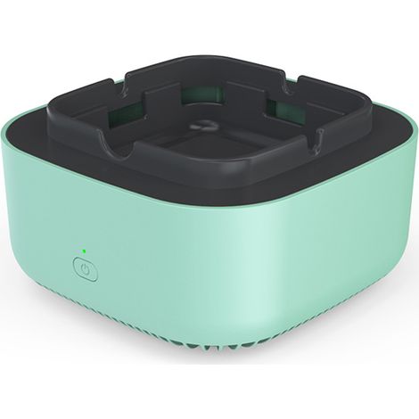 Ortviai Cendrier Intelligent à Ions Négatifs Purificateur d'Air de Bureau – Couleur Vert Clair avec 1 Recharge Aromathérapie (1/4)