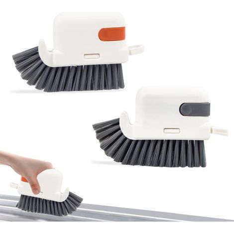 Rainure Nettoyage Brosse Fenêtre Brosses - 3 en 1 Multifonction Rainure Rail Rapide Nettoyage Outil pour Nettoyer Les fenêtres pour Salle de Cuisine de Bain Coins Espaces, 2 Pièces (1/5)