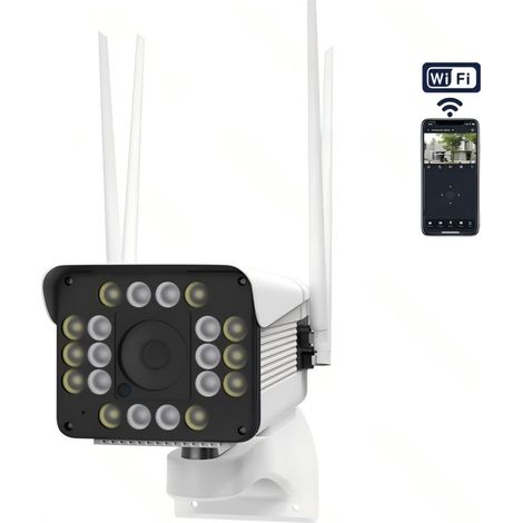 Caméra Sécurité WiFi Bullet IP65 - Résistante Intempéries - Vision Nocturne Couleur HD - Monitoring à Distance