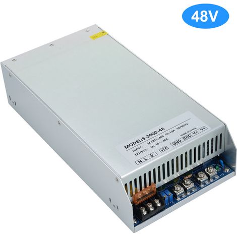 Fuente de alimentación de 48 V 40 A 2000 W, transformador de CA a CC de 185-240 V, ventiladores duales, protección